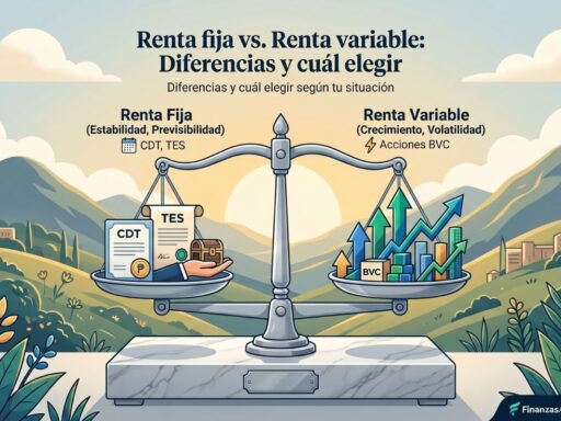 Comparación entre renta fija y renta variable para el inversionista colombiano en 2026 con CDT, TES y acciones en la BVC