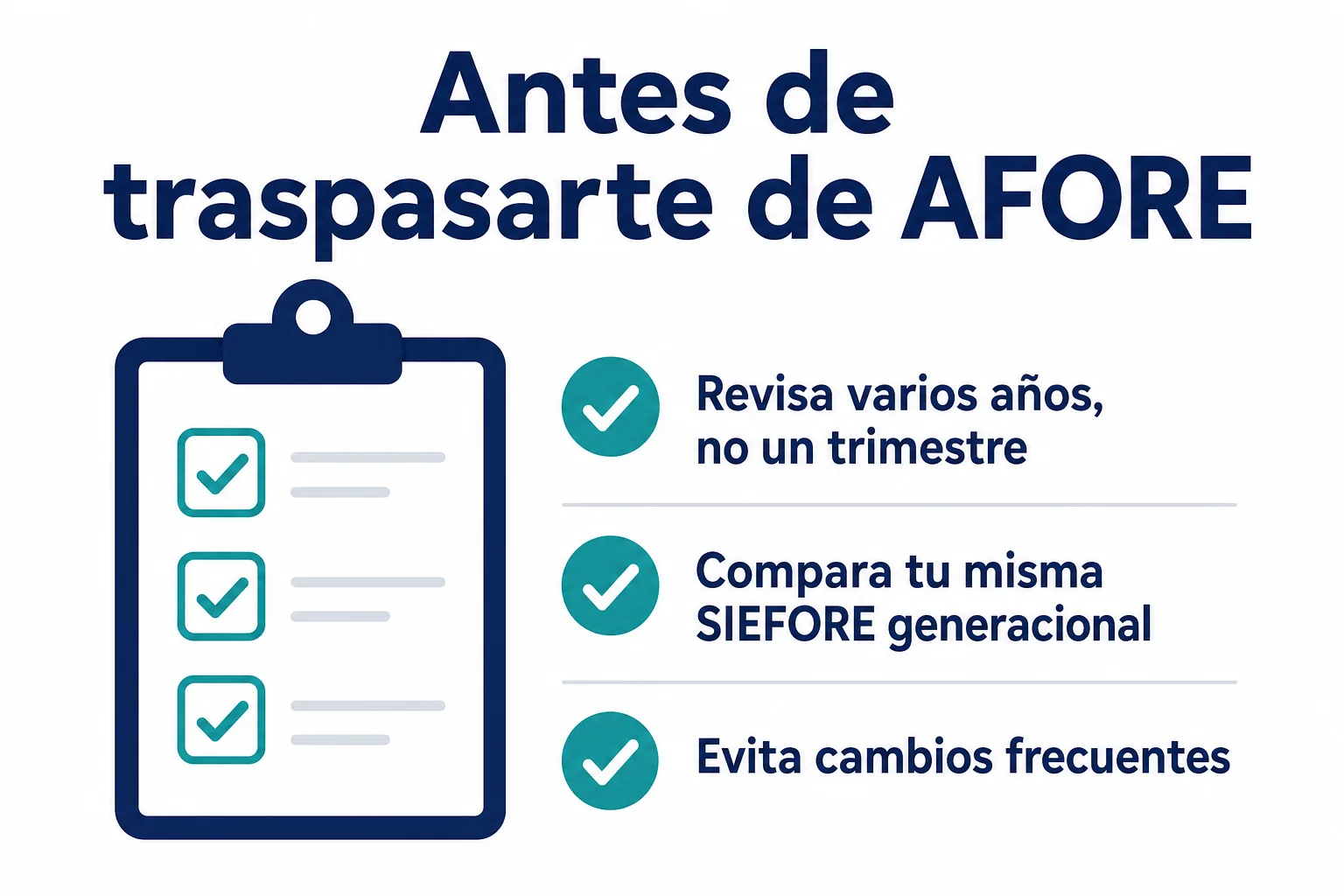 Checklist de qué revisar antes de traspasarte de AFORE