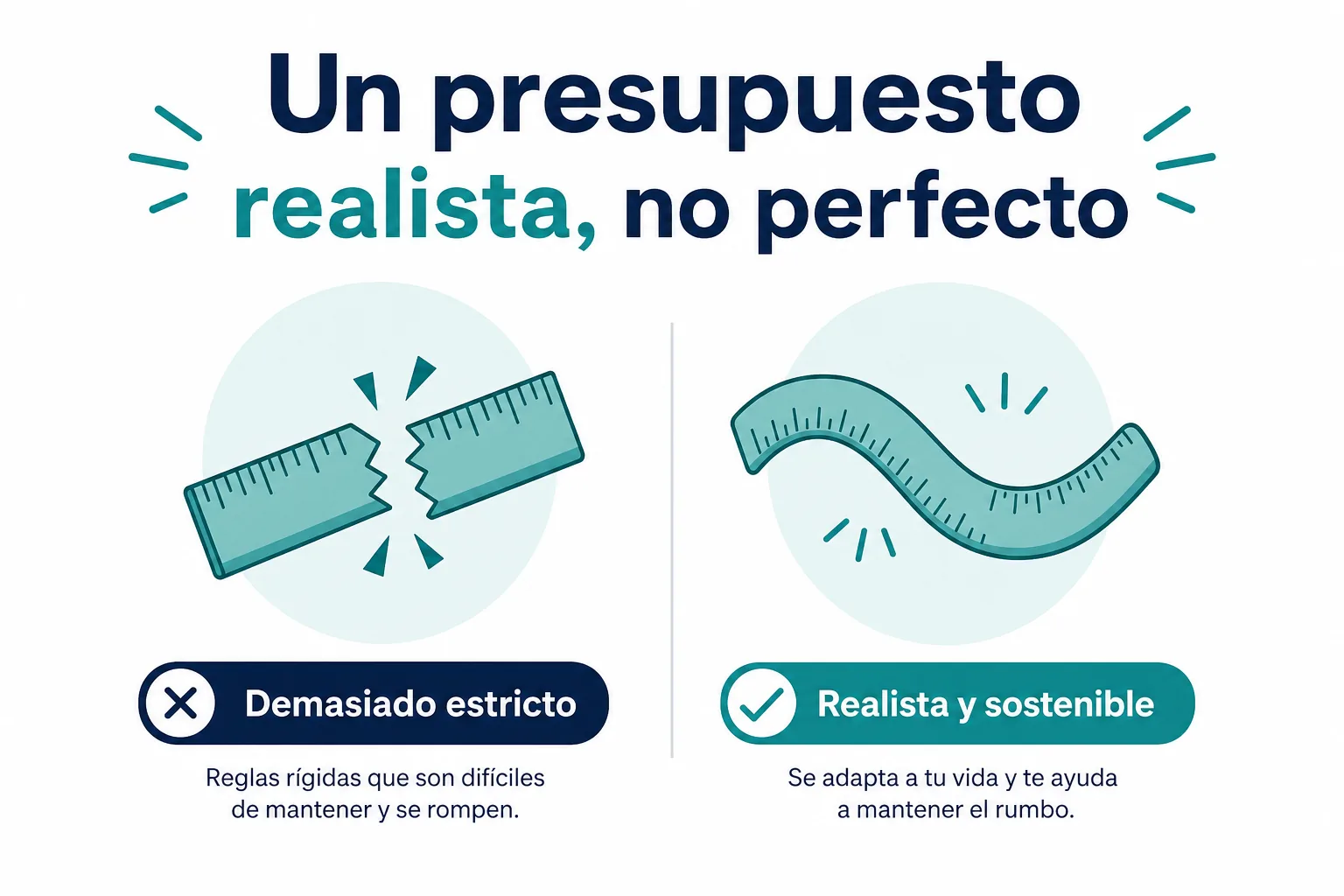 Infografía de por qué un presupuesto realista funciona mejor que uno perfecto