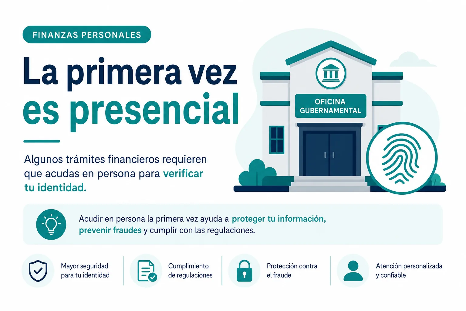 Infografía de que el trámite inicial de la e.firma del SAT es presencial